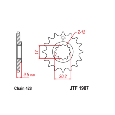 Передня зірка 2084 13 JT KTM SX 85 04-17 (JTF1907.13/428)