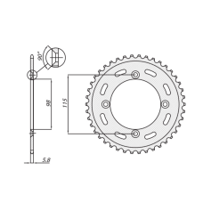 Задня зірка алюміній 4552 46 GROSSKOPF KTM SX 65 04-17