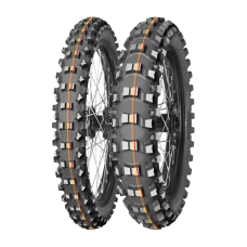 Задня мотошина MITAS 70/100-19 TERRA FORCE-MX SM SOFT/MEDIUM 20025 червоний-жовтий пасок
