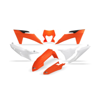 Повний комплект пластика UFO KTM EXC 2024-2025 оранжевий-білий Повний комплект пластика UFO KTM EXC 2024-2025 оранжевий-білий